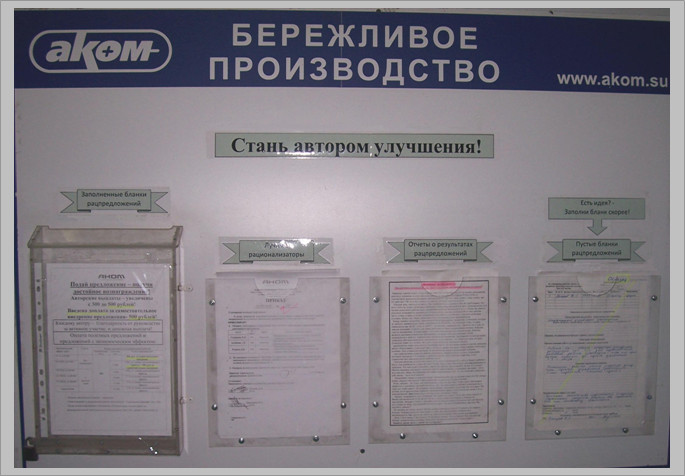 Стенд внедренный предложений