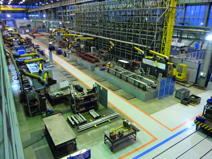 Вид цеха поточной сборки изделия «Платформа»