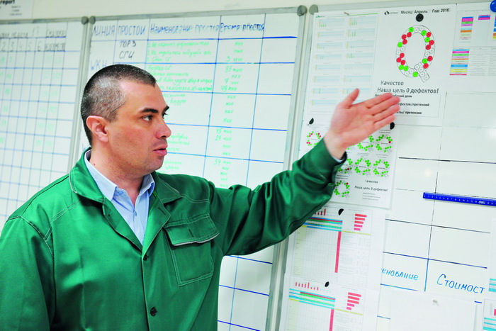 Андрей Жижин начинает экскурсию по «Сотексу» с производственного «алфавита»